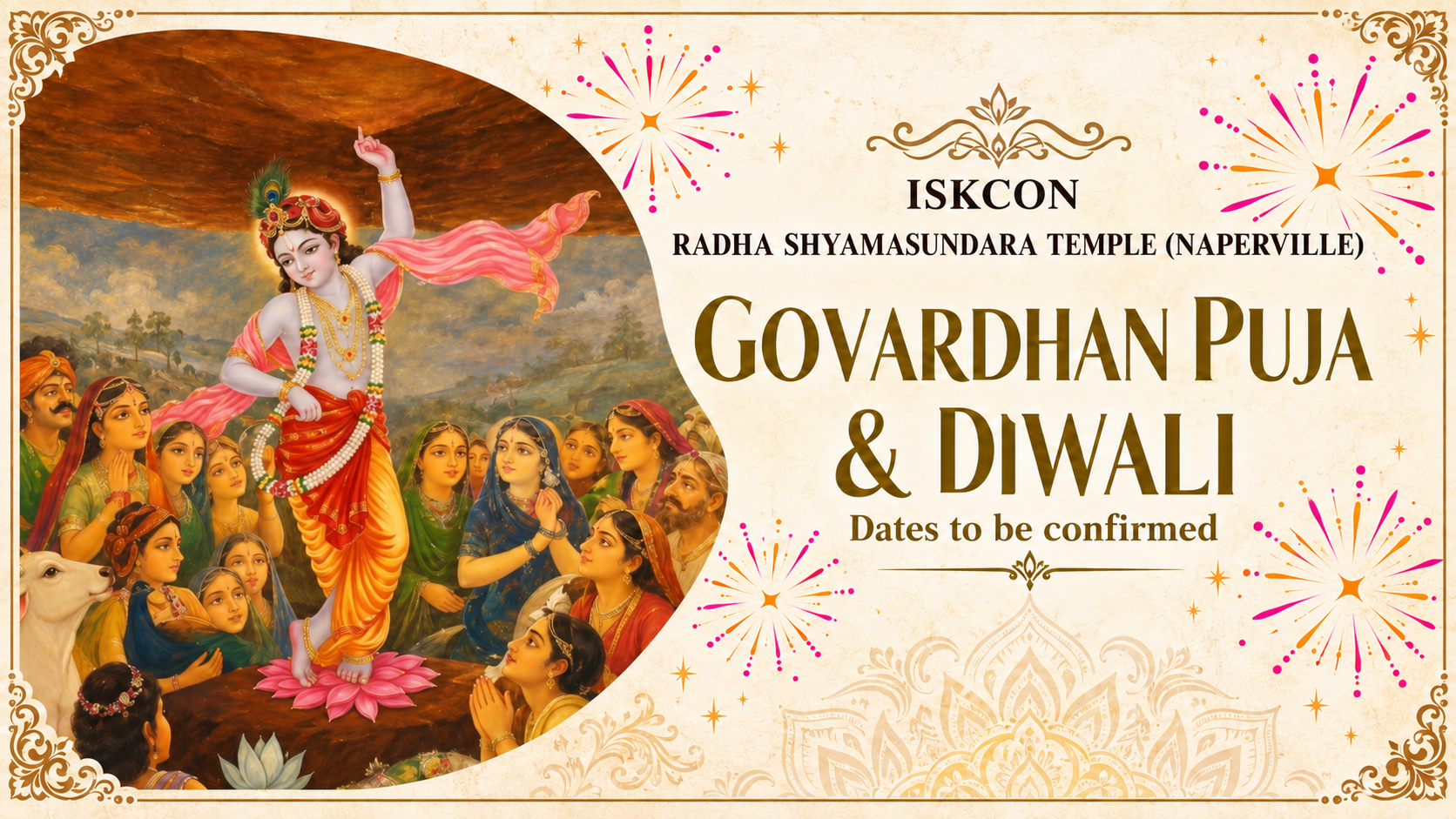 Diwali and Govardhan Puja 2026 card