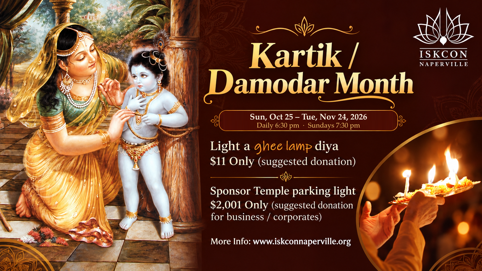 Kartik / Damodar Month 2026 card