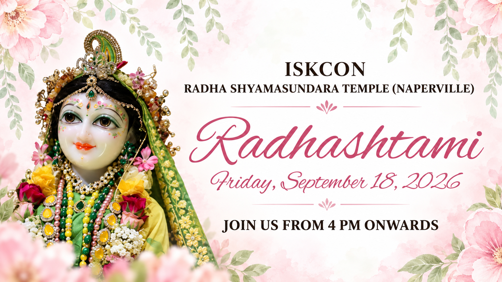Radhashtami 2026 festival card