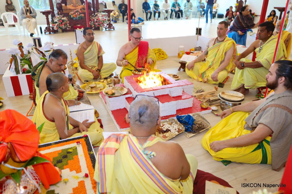 The opening of the new temple and the installation of Sri Sri Radha Shyamasundar, 21 April 2023 (photo 1 of 14)