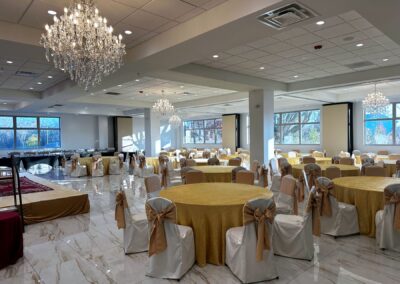The Barsana Banquet Hall set for a reception